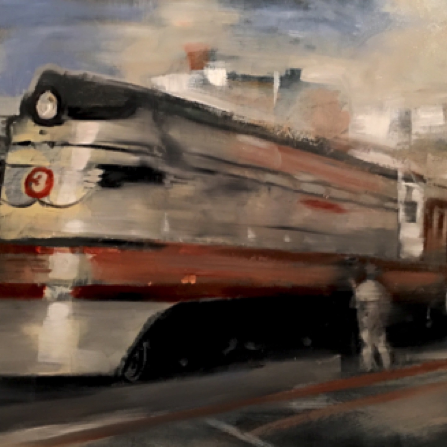 Gregg Chadwick
The Milwaukee Road (Hiawatha)
24"x36"oil on wood 2016
Private Collection, Ann Arbor, Michigan
Sold by Saatchi Art - April 2020